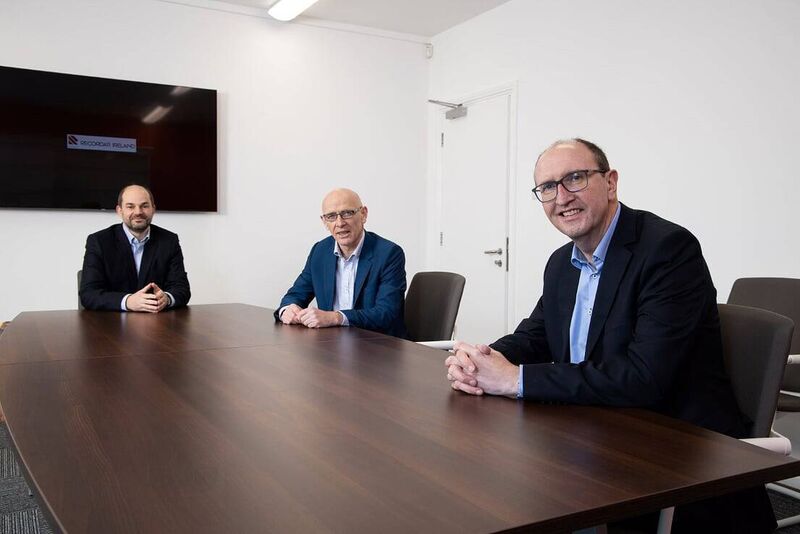 Executive directors at Recordati Ireland (left to right): Vice president for international pharma sales Cédric Ripert, plant manager Michael Kilkelly, and country operations director Kevin Buckley.