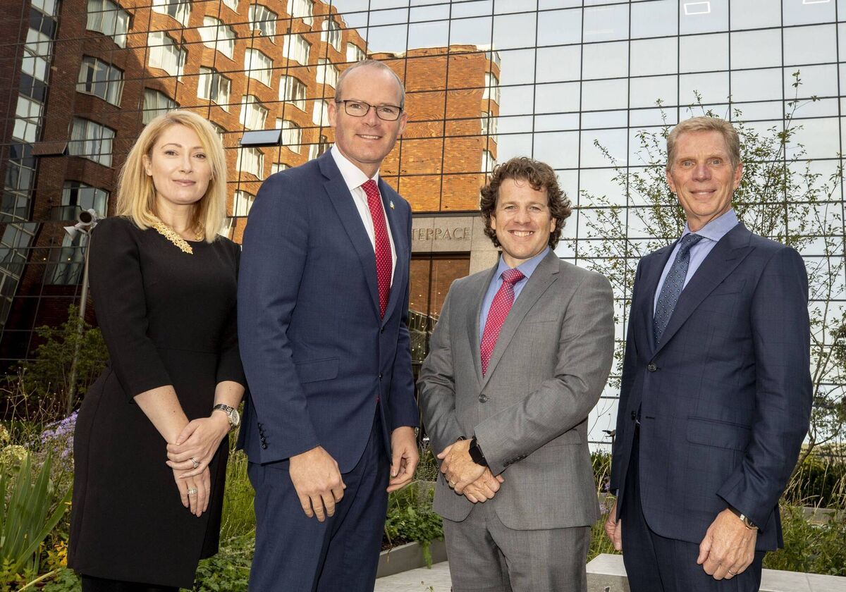 At the 2019 opening in Dublin of BioMarin’s Commercial Headquarters for Europe, Middle East and Africa were: Avril Daly, Vice President, EURORDIS Rare Diseases Europe, Simon Coveney TD, Minister for Foreign Affairs and Minister for Defence, Michael O’Donnell, BioMarin, and Jim Lennertz, BioMarin.	Picture: Iain White