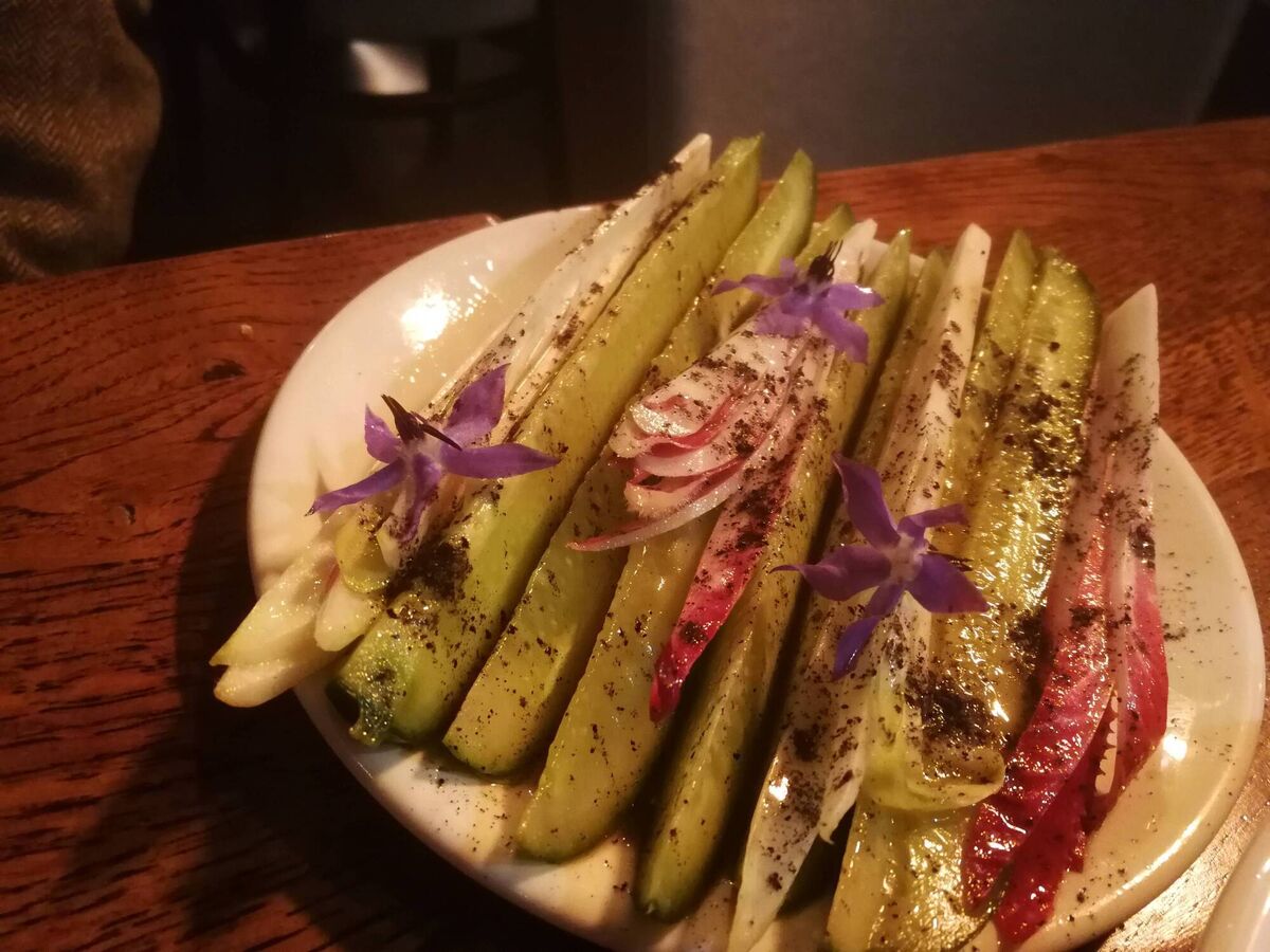 Spiced cucumber endive salad