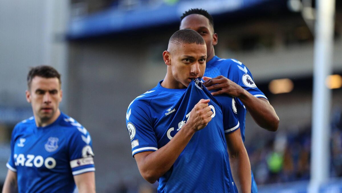 BOY BLUE: Richarlison celebrates for Everton. The Toffees will entertain Liverpool on November 30 in the first of the season's Merseyside derbies. Picture: Peter Byrne - Pool/Getty Images)