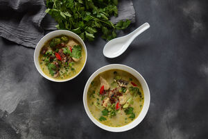 Thai chicken, galangal and coriander soup