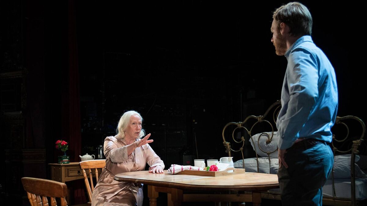 Marie Mullen and Brian Gleeson in The Saviour. Picture: Jed Niezgoda Marie Mullen and Brian Gleeson in The Saviour. Picture: Jed Niezgoda