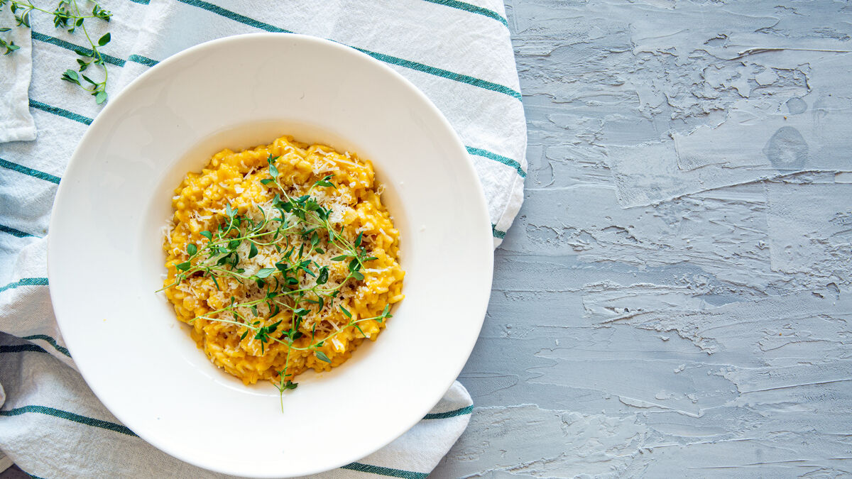 Butternut squash risotto with balsamic vinegar