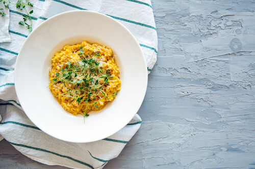 Butternut squash risotto with balsamic vinegar