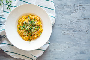 Butternut squash risotto with balsamic vinegar