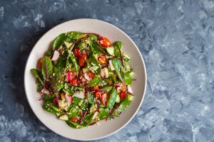 Chard with couscous, raisins and pine nuts