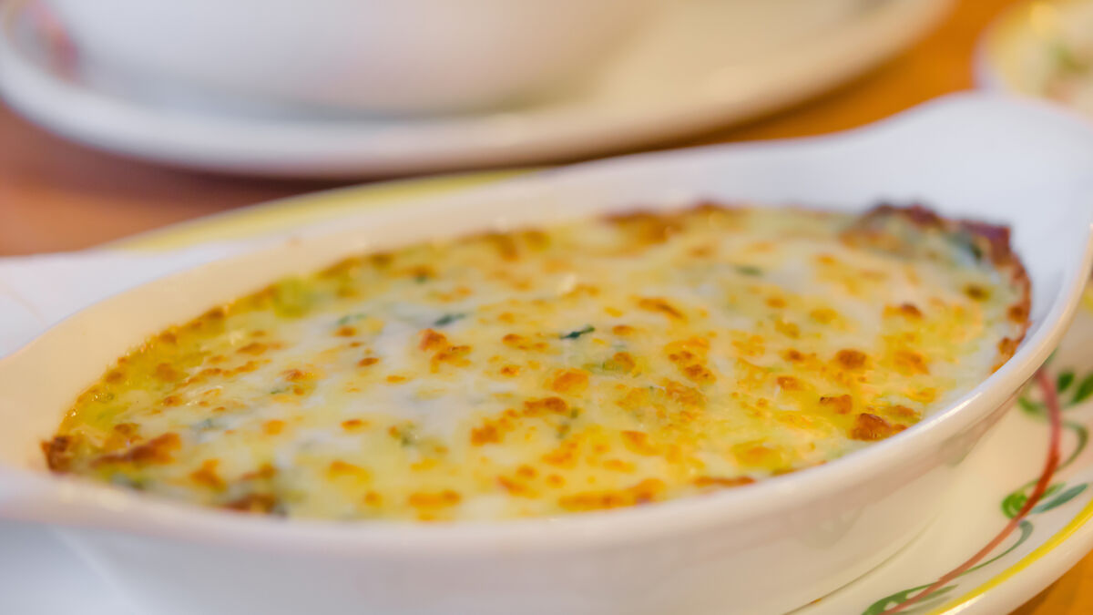 Amy’s cheesy leek bake