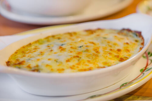 Amy’s cheesy leek bake