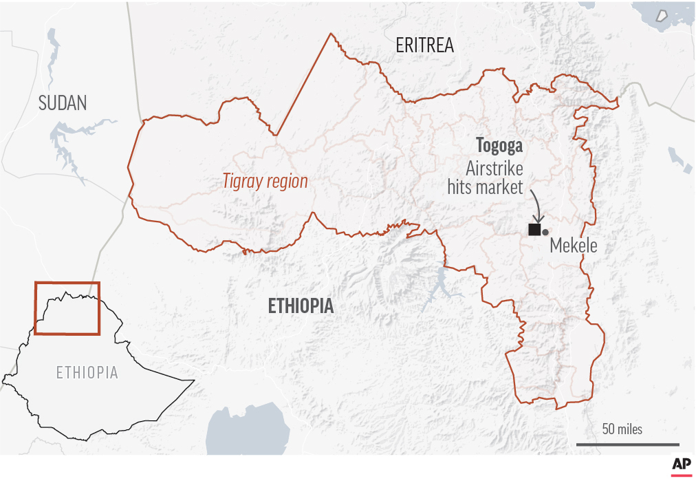 Airstrike in Ethiopia’s Tigray region kills dozens, say witnesses