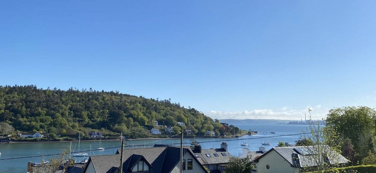 The view towards the yachts berthed in the marina at the Royal Crosshaven Yacht Club (RCYC).