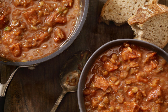 Spiced bean stew with sausage