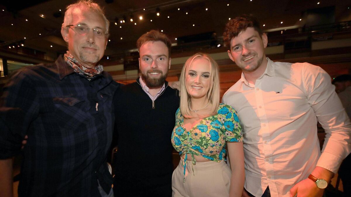 John Kehoe, Érin Kehoe, Colm Walsh and Darren O'Connor, Killarney, were among just 200 people who got tickets for the Christy Moore gig. Picture: Valerie O'Sullivan John Kehoe, Érin Kehoe, Colm Walsh and Darren O'Connor, Killarney, were among just 200 people who got tickets for the Christy Moore gig. Picture: Valerie O'Sullivan