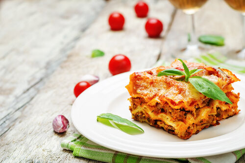 Tomato and basil lasagne