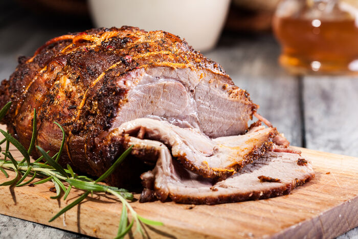 Slow-roasted shoulder of pork with fennel seeds