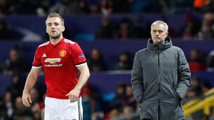 <p>Manchester United’s Luke Shaw is ignoring comments by former manager Jose Mourinho (Martin Rickett/PA)</p>