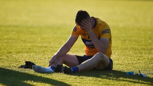 <p>DOWN AND OUT: A dejected Darren O’Neill after Kerry ended Clare’s Championship season for 2021 after just a single match in Saturday’s Munster SFC quarter-final at Fitzgerald Stadium. 	<span class="contextmenu emphasis CaptionCredit">Picture: Dáire Brennan/Sportsfile</span>
            </p>