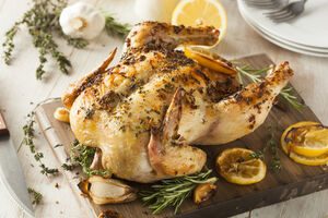 Wild garlic and lemon roasted chicken