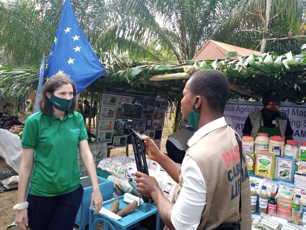 Ciara Begley at a National Agricultural Fair in Liberia.