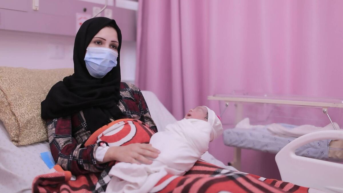 Mervat Al-Buhtaimi with her baby Sedra. Many women's pregnancies were affected by living through the heavy bombing of the area by Israeli forces in May. Picture: via ActionAid Palestine via ActionAid Ireland Mervat Al-Buhtaimi with her baby Sedra. Many women's pregnancies were affected by living through the heavy bombing of the area by Israeli forces in May. Picture: via ActionAid Palestine via ActionAid Ireland