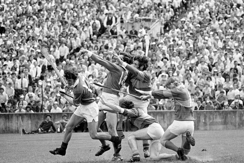 Action from the 1973 Munster Hurling final between Tipperary and Limerick at Thurles. Picture: Irish Examiner Archive