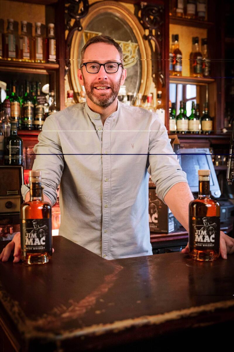 John O'Brien with Jim Mac whiskey
