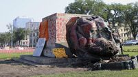 Watch: Protesters topple statues of Queen Victoria and Queen Elizabeth II in Canada