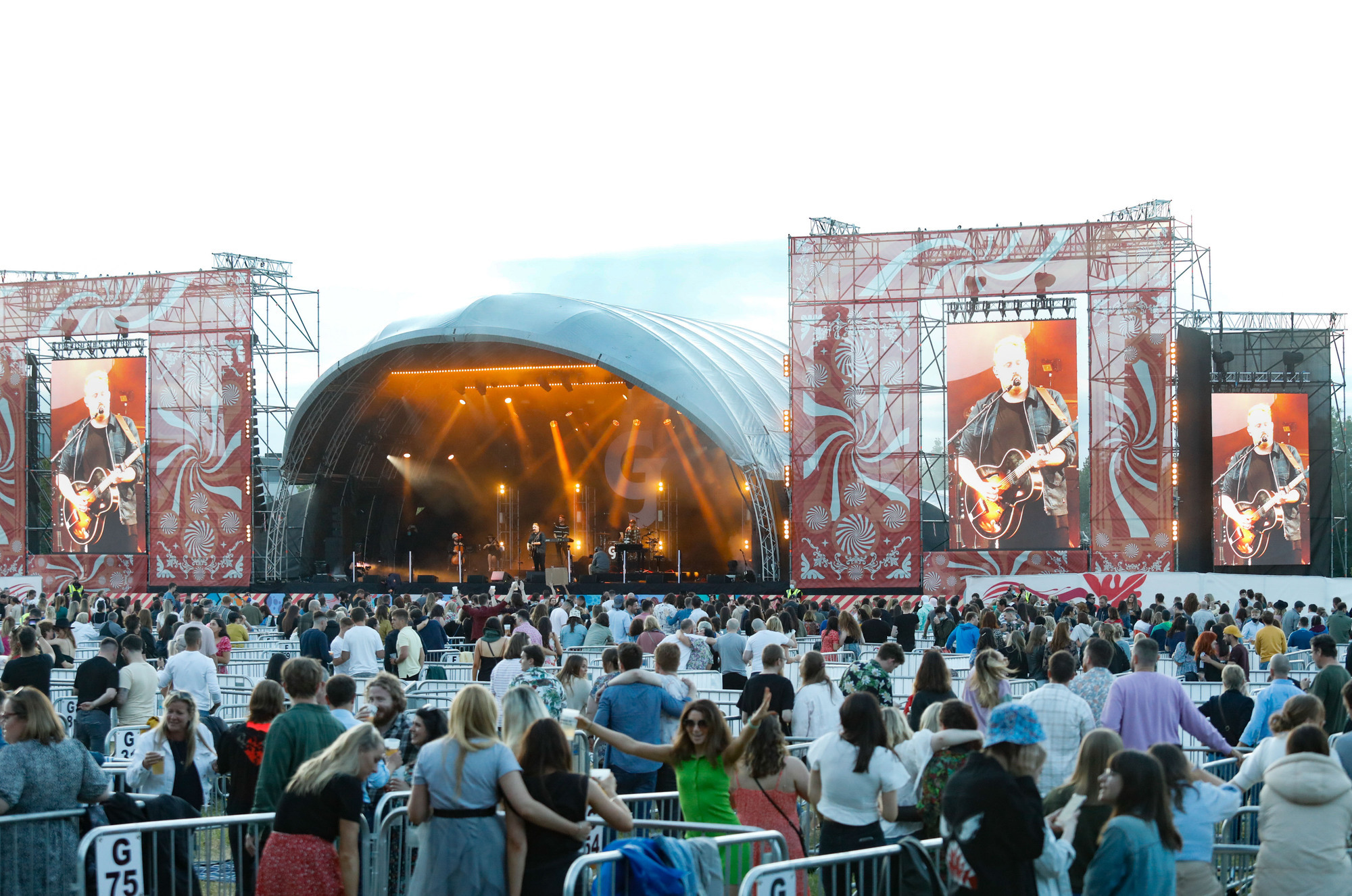 Antigen tests, railings and pods: It's a music festival, but not as we know it