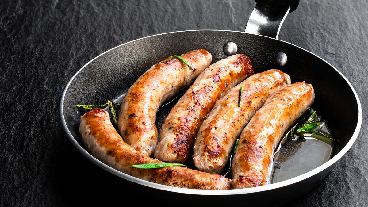 Homemade pork and herb sausages
