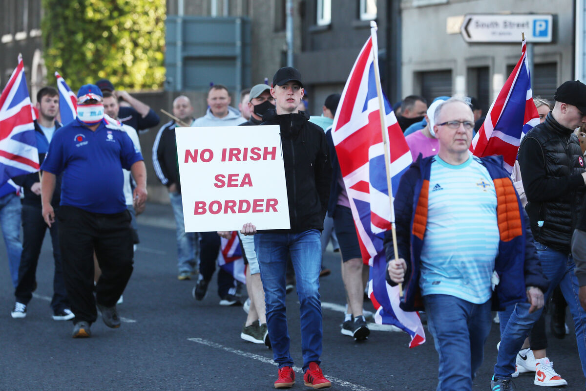 A loyalist protest against the Northern Ireland protocol (Brian Lawless/PA) A loyalist protest against the Northern Ireland protocol (Brian Lawless/PA)