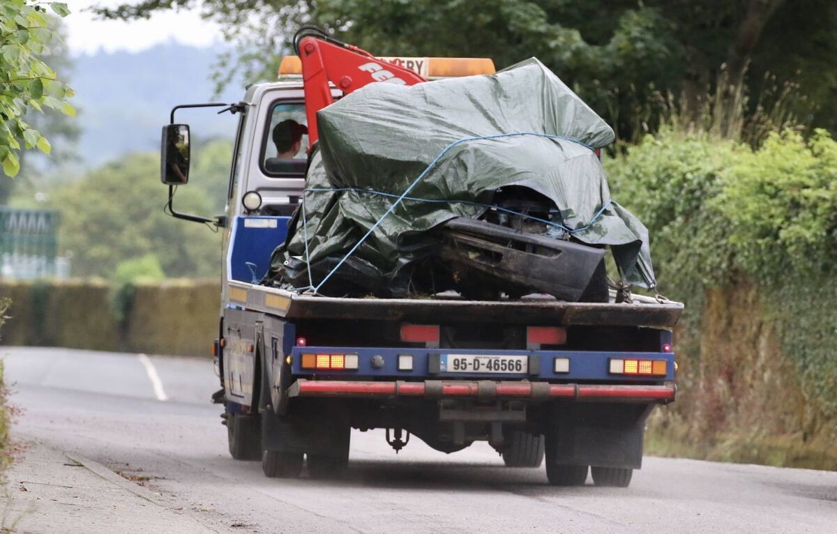 The car Thomas Healy was driving being removed from scene The car Thomas Healy was driving being removed from scene