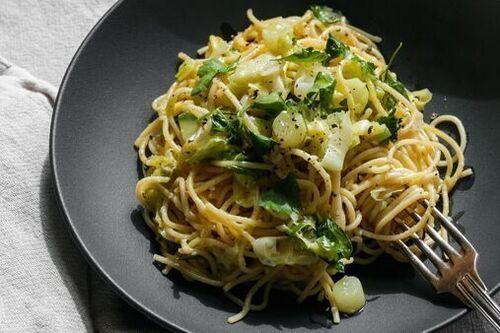 Creamy leek Linguine