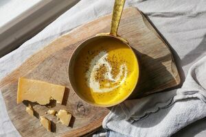 Carrot and cheddar soup