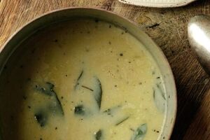 Blackened garlic soup