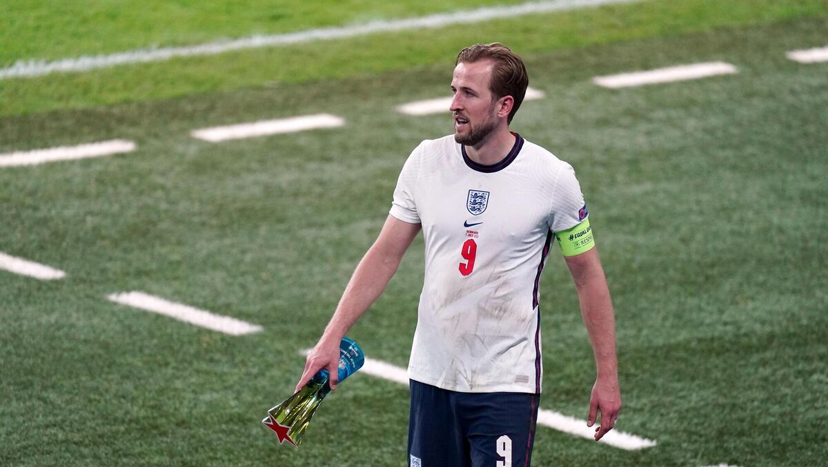 England's Harry Kane after claiming the UEFA Star of the match trophy on Wednesday. England's Harry Kane after claiming the UEFA Star of the match trophy on Wednesday.