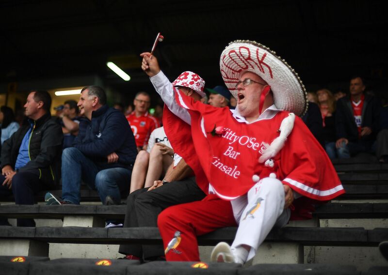 Cork supporter Cyril Kavanagh during the game. Picture: David Fitzgerald/Sportsfile