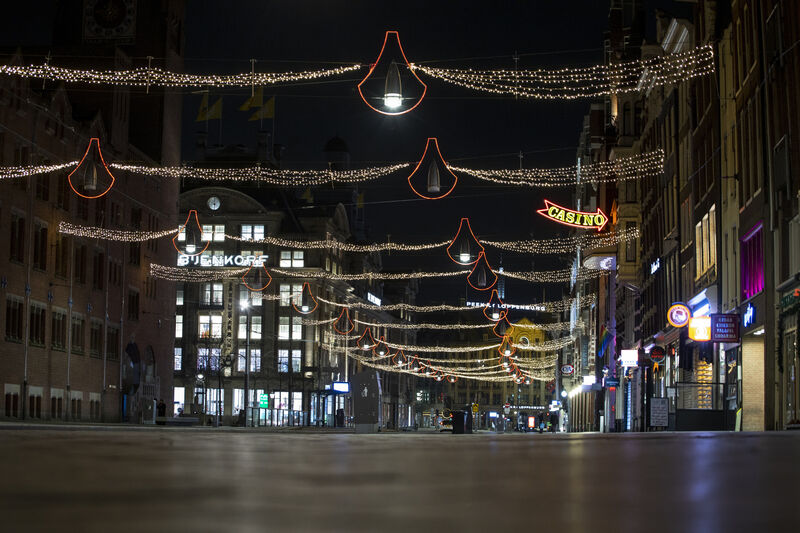 Damrak street, Amsterdam during lockdown. File Picture: AP Photo/Peter Dejong