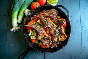 Lamb and roasted vegetables