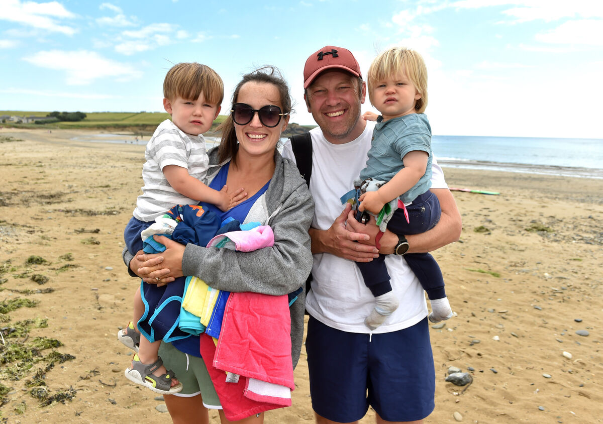 Jane and Brian Kelly with their sons Teddy and Billy from Drogheda at Garrylucas beach in Garrettstown, Co Cork: 'The pandemic forces you to change your thinking and look for new ideas and new places.' Picture: Eddie O'Hare