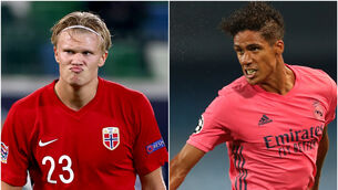 <p>Erling Haaland/ Raphael Varane (Liam McBurney/ Nick Potts/PA)</p>
