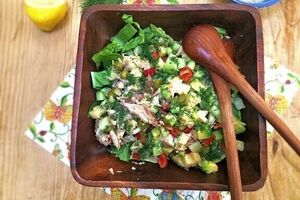 Mackerel and cucumber salad
