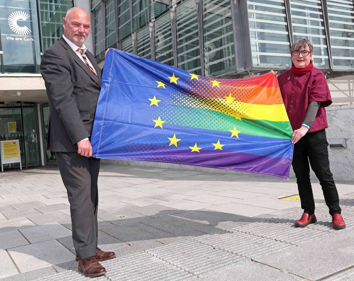Tony Power and Siobhan O'Dowd, chair, LGBTI+ Inter Agency Group, at the Civic Offices City Hall, Cork. File picture: Jim Coughlan