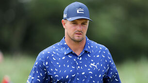 <p>Bryson DeChambeau during the practice day at The Royal St George's Golf Club. Picture: Richard Sellers</p>