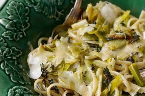 Pappardelle with leeks