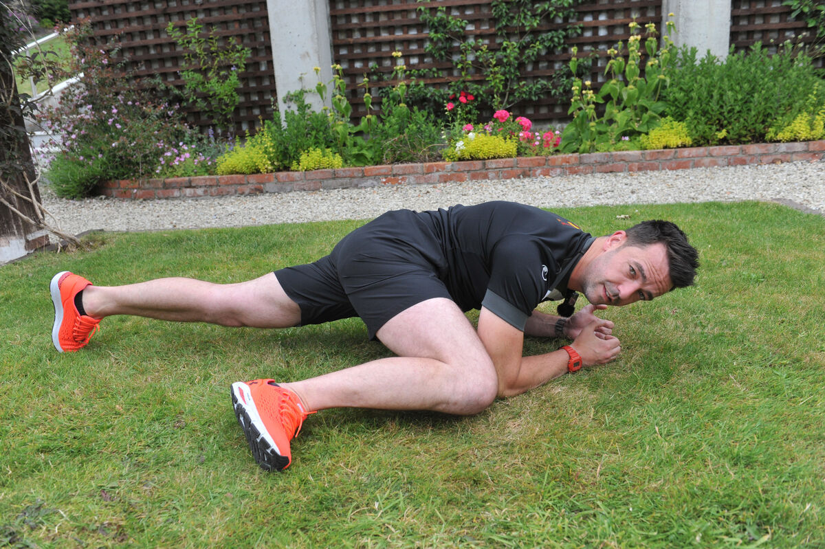 The plank  - with additional leg movement for greater difficulty.