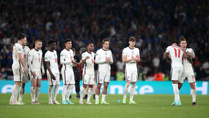 <p>SHOW OF SUPPORT: England’s Marcus Rashford is consoled by Kalvin Phillips after missing his penalty in the Euro 2020 final shootout defeat to Italy. While it didn’t save England on Sunday, such supportive behaviour can have a positive influence on subsequent players. <span class="contextmenu emphasis CaptionCredit">Picture: PA</span>
            </p>