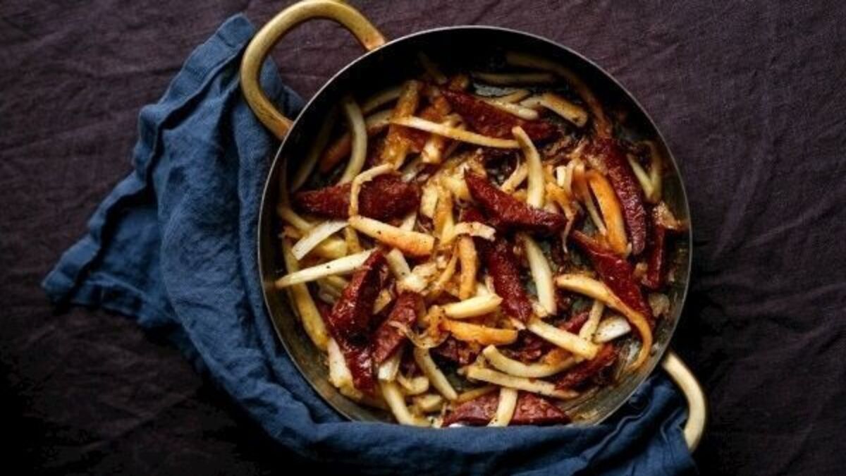 Parsnips and chorizo