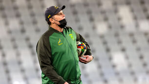 <p>Springboks Director of Rugby Erasmus pointed out some offences he claimed the tourists committed against his players. Picture: INPHO/Billy Stickland</p>