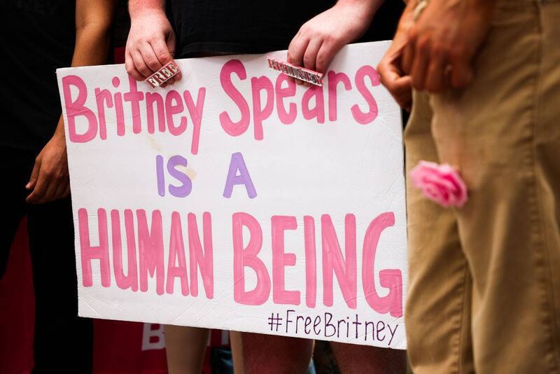 #FreeBritney activists protest at Los Angeles Grand Park during a conservatorship hearing for Britney Spears on June 23, 2021 in Los Angeles, California. Picture: Rich Fury/Getty Images