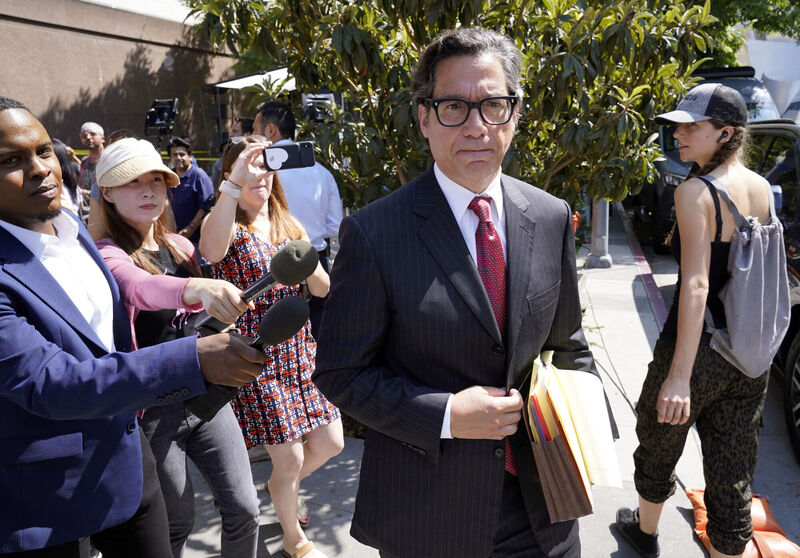 Britney Spears' newly appointed lawyer Mathew Rosengart leaves the Stanley Mosk Courthouse following a hearing concerning the pop singer's conservatorship, Wednesday, July 14, 2021, in Los Angeles. Picture: AP Photo/Chris Pizzello