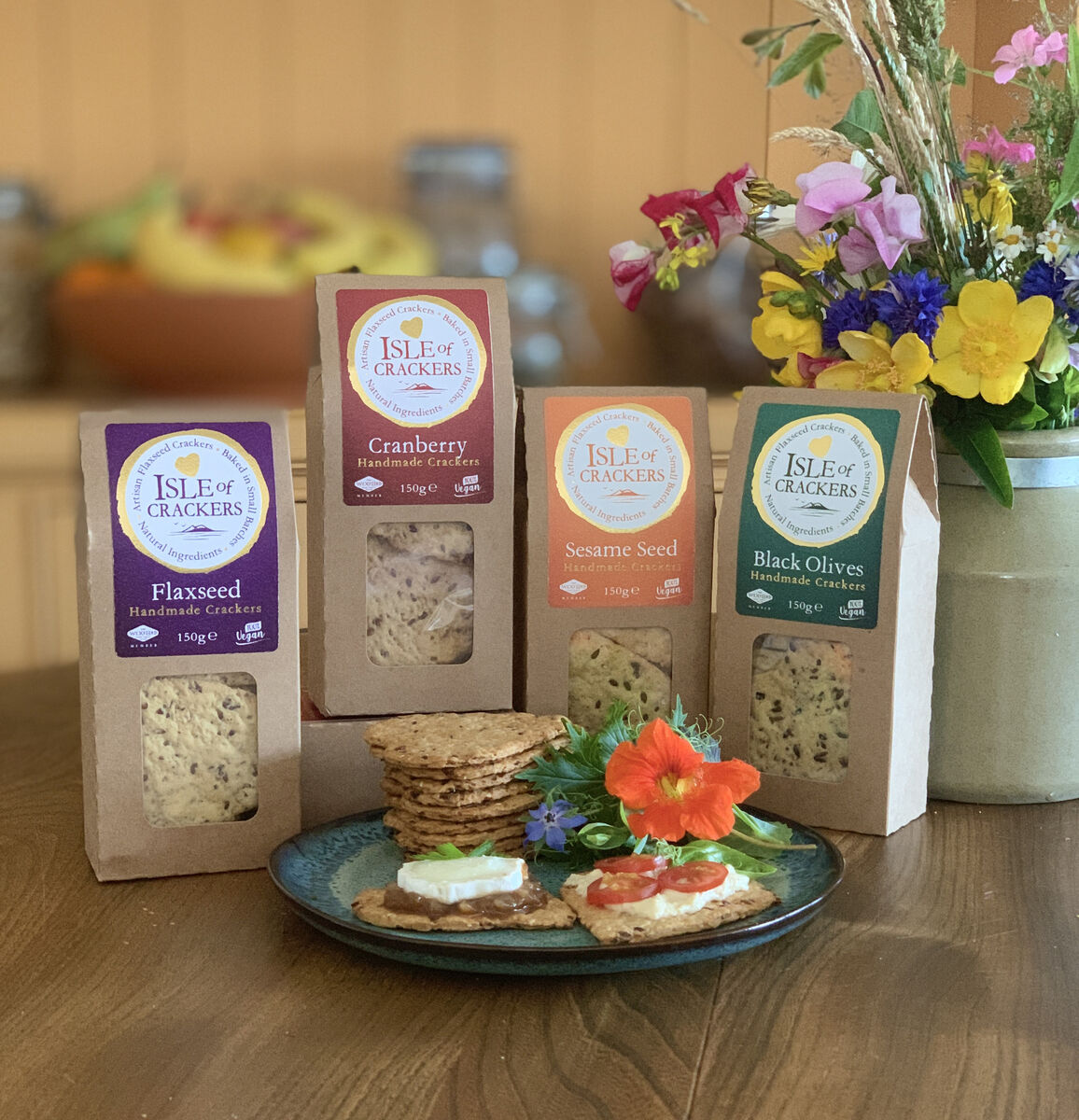 The Isle of Crackers range offers all manner of wonderful food pairing possibilities, beginning with finest Irish Farmhouse Cheeses